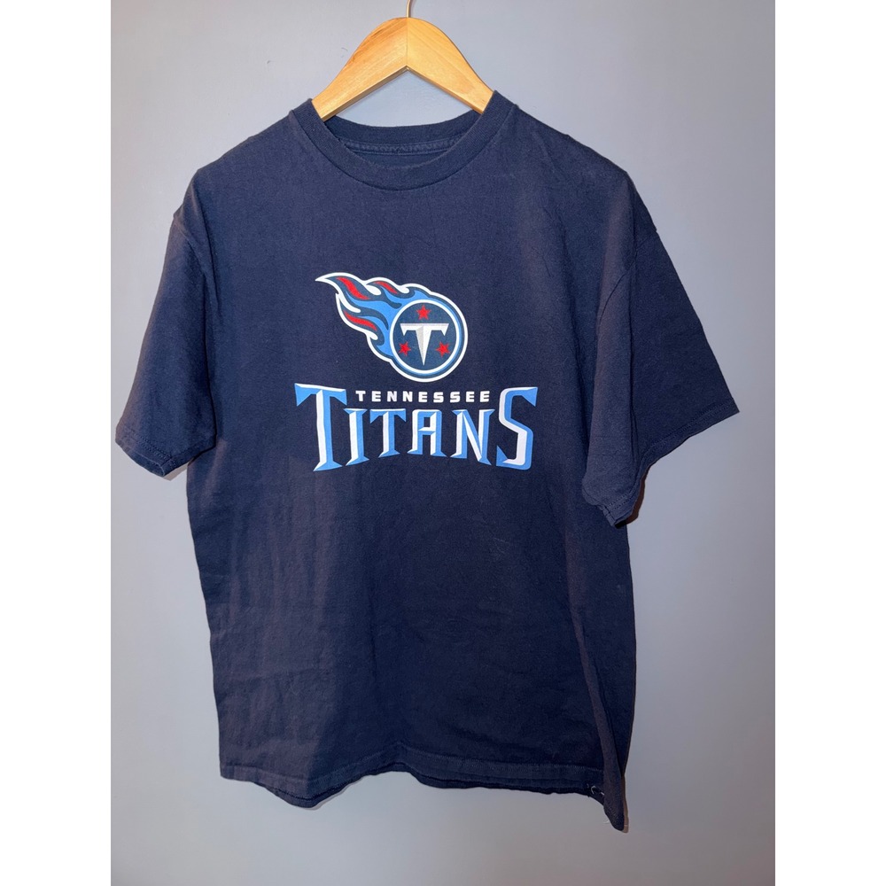 Fanatics Tennessee Titans NFL Graphic T-Shirt Mens Large Navy Blue Short Sleeve